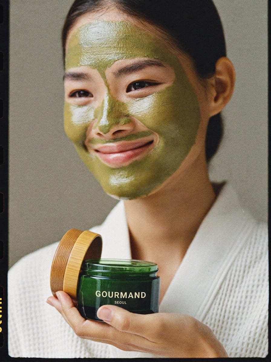 말차 클레이 마스크를 사용하는 모델